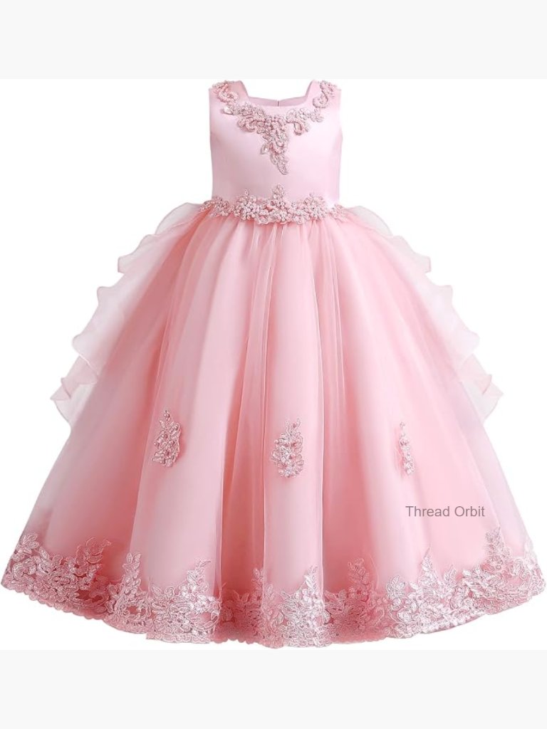 Kids Princess Ball Gown Tulle Dress Floor Length Formal
